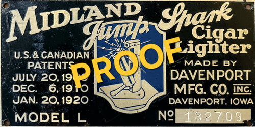 Midland Reproduction Metal Faceplate and Paper Instructions